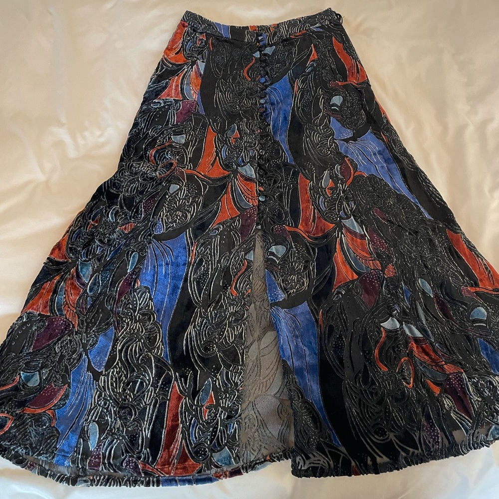 Velvet maxi skirt